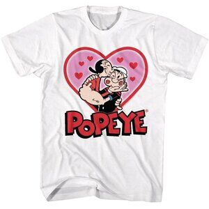 Popeye Olive Oyl Kissing Cartoon Retro Graphic Couple Tee T-Shirt 166